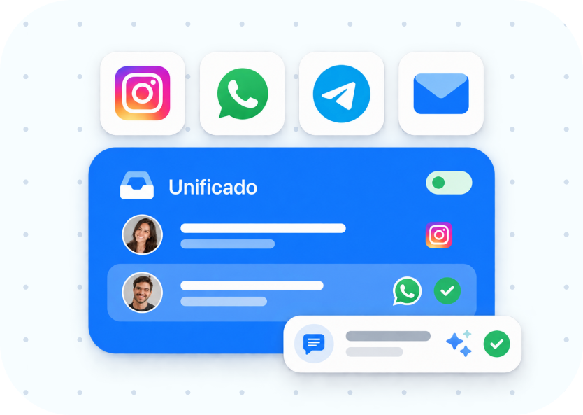 Demonstração: Atenda sem trocar de aplicativo.