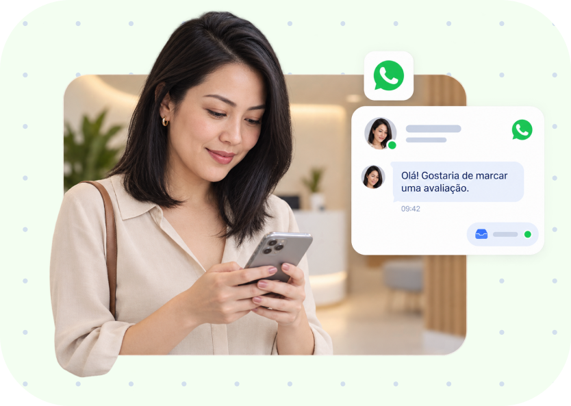 Primeiro contato: O paciente chama pelo WhatsApp.
