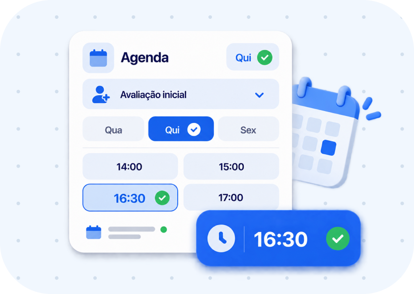 Agendamento: O paciente escolhe um horário disponível.